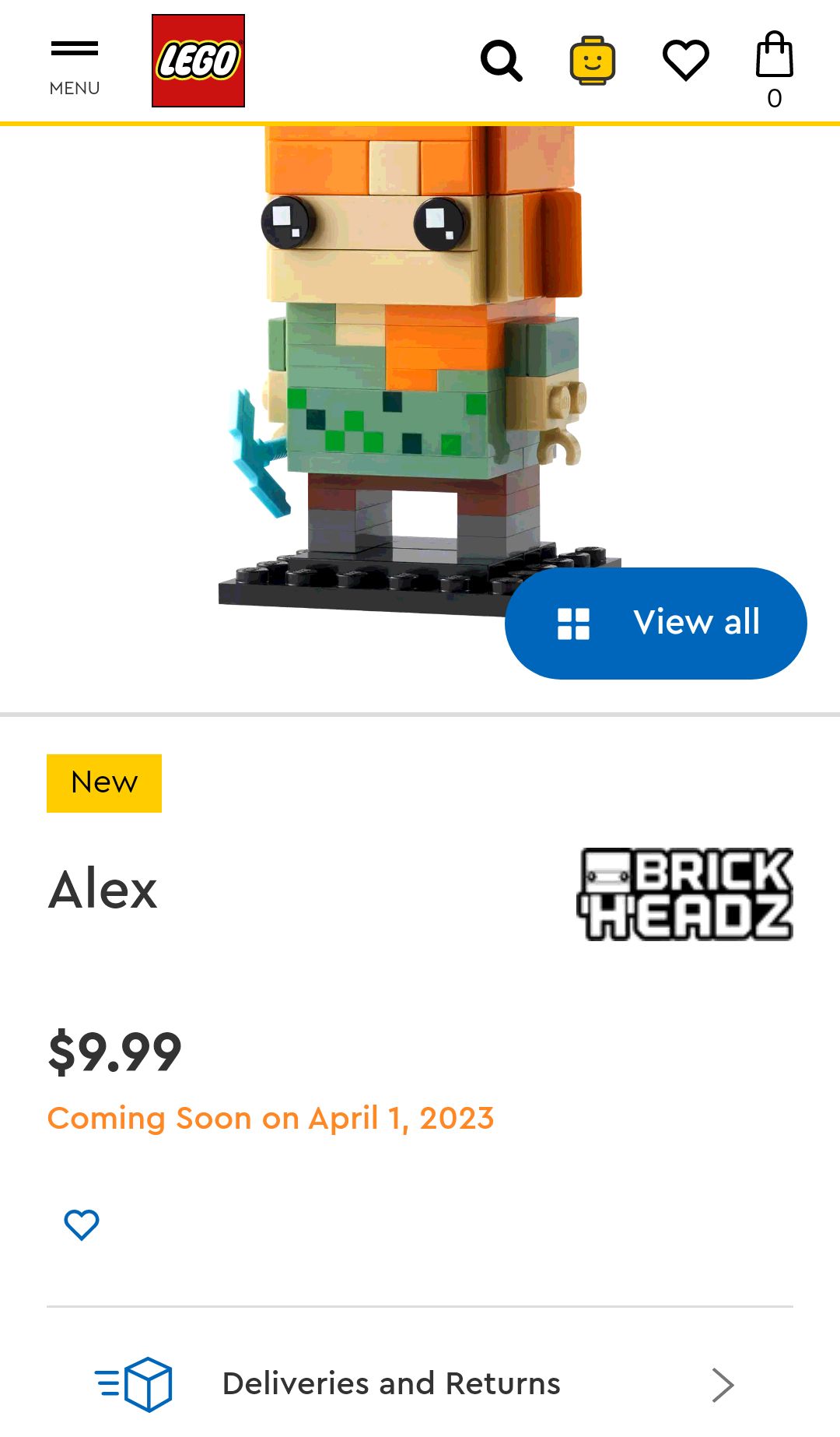 Alex 40624 | BrickHeadz | Buy online at the Official LEGO® Shop US