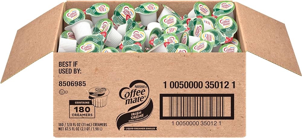 Amazon.com : Nestle Coffee mate Coffee Creamer, Irish Creme, Concentrated Liquid Creamer Singles, Non Dairy, No Refrigeration, Box of 180 Singles : Nondairy Coffee Creamers : Everything Else 咖啡伴侣
