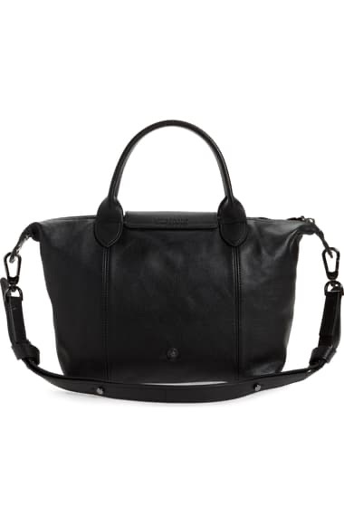 Longchamp Le Pliage 黑色水饺包Cuir Leather Shoulder Bag (Nordstrom Exclusive) | Nordstrom