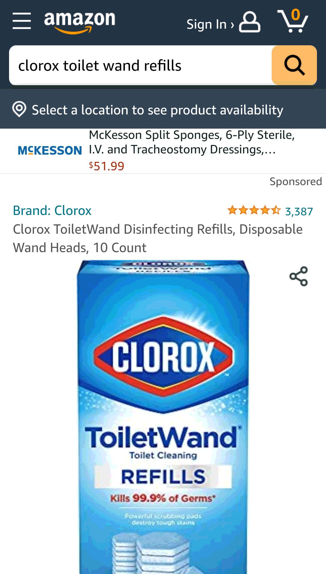 Clorox ToiletWand 一次性海绵刷头补充装 10个