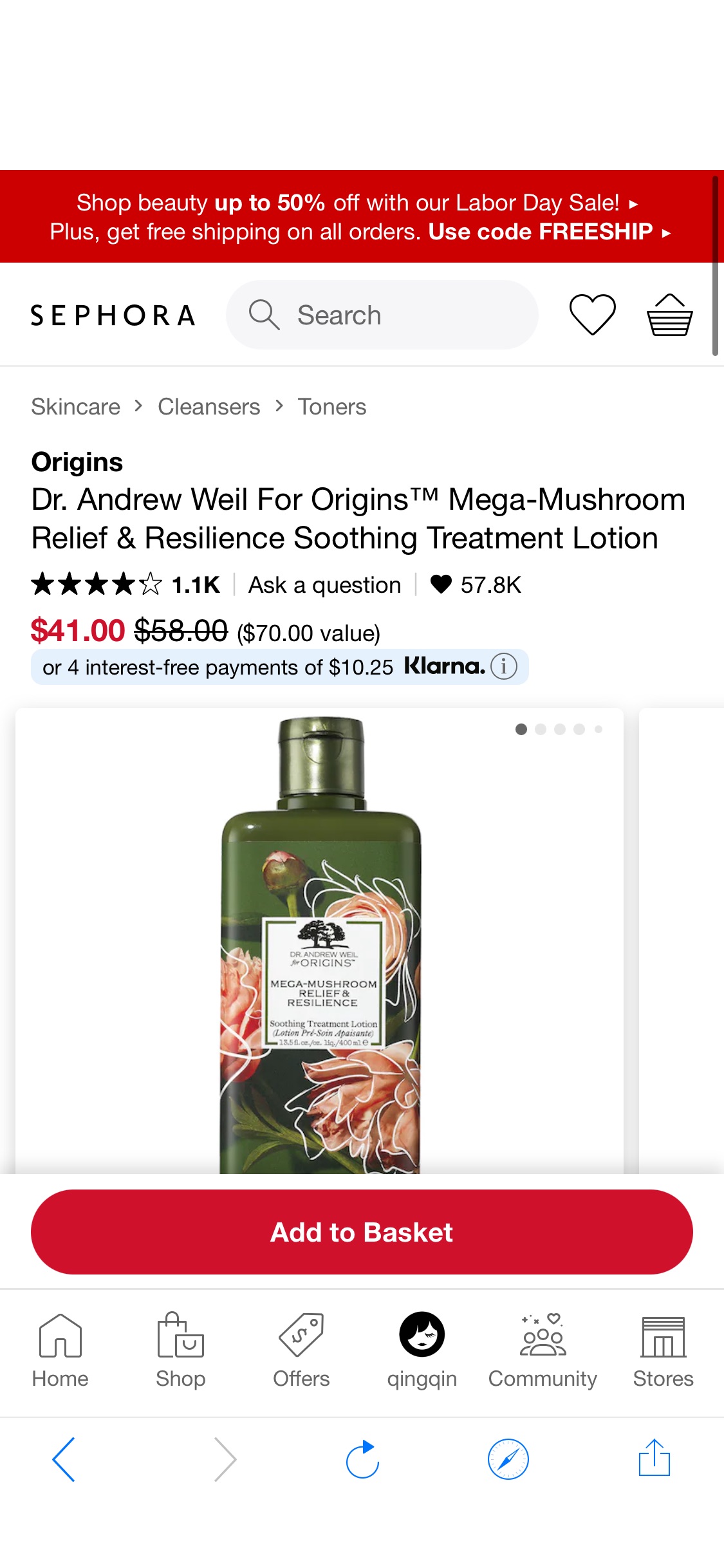 Dr. Andrew Weil For Origins™ Mega-Mushroom Relief 蘑菇水