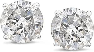 Amazon Essentials Certified 14k Gold Diamond with Screw Back and Post Stud Earrings (J-K Color, I1-I2 Clarity)