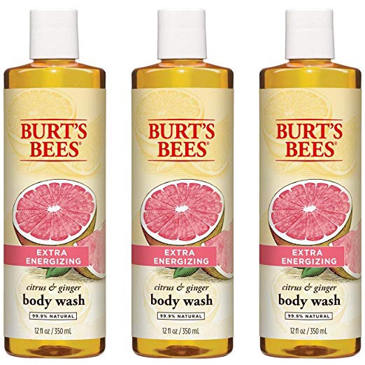 Burt's Bees额外活力柑橘和姜沐浴露 - 12盎司瓶（3包）