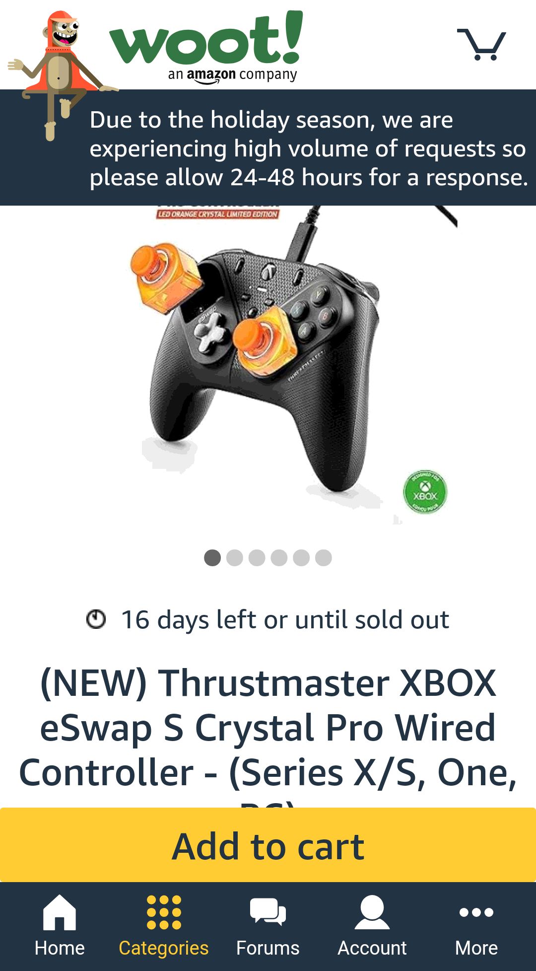 (NEW) Thrustmaster XBOX eSwap S Crystal Pro Wired Controller - (Series X/S, One, PC)次世代手柄