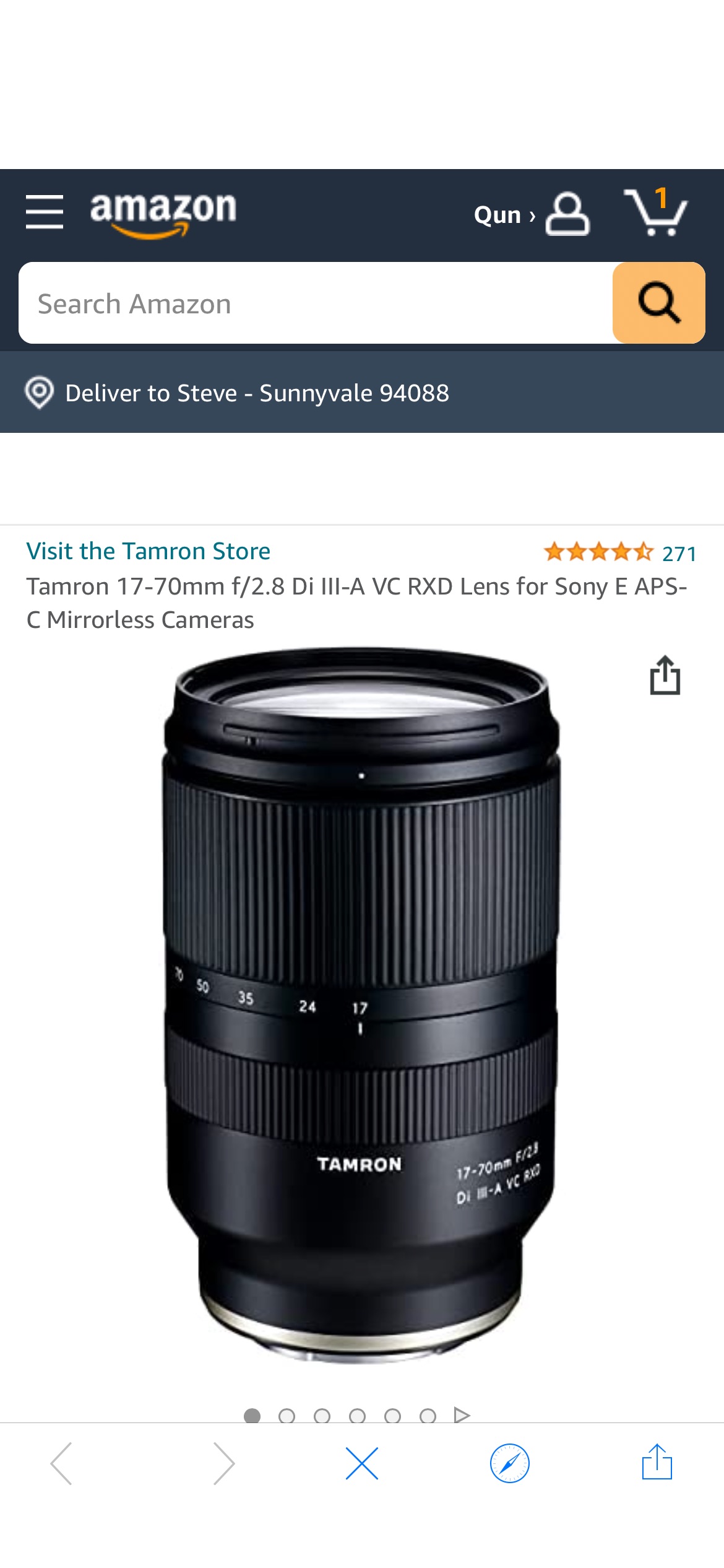 Amazon.com : Tamron 17-70mm f/2.8 Di III-A VC RXD Lens for Sony E APS-C Mirrorless Cameras : Electronics我