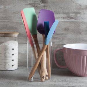 Thyme & Table Silicone & Beechwood Cooking Tool Set, 5 Piece