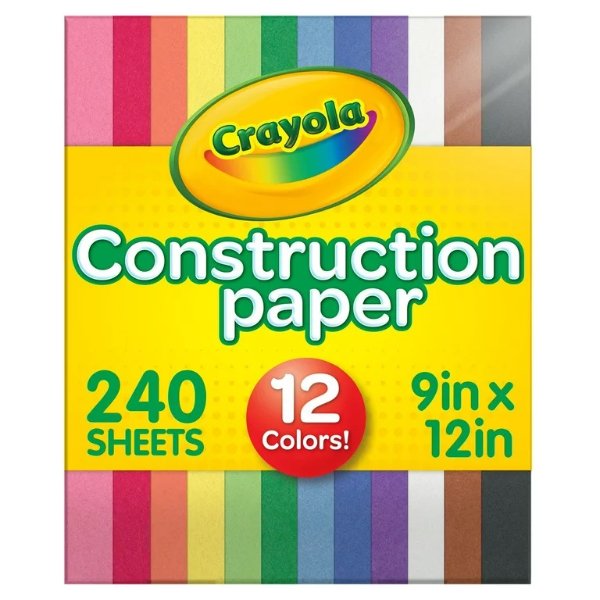 Crayola Construction Paper in 10 Assorted Colors 240 Sheets