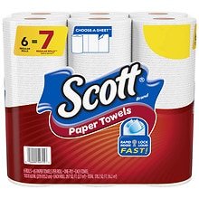 Scott Paper Towels, Choose-A-Sheet, Regular Rolls 6 pack