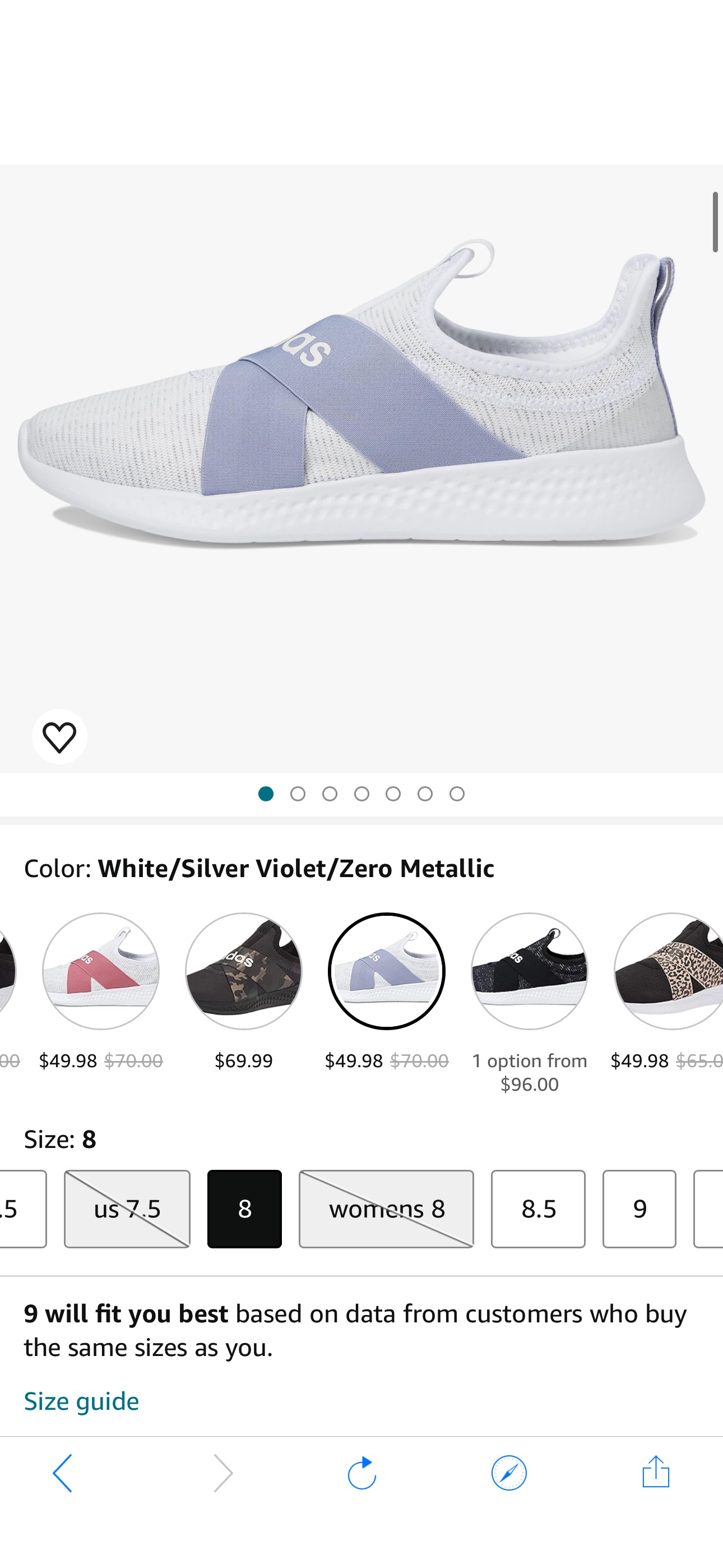 Amazon.com | adidas Women's Puremotion Adapt Sneaker, White/Pink Strata/Zero Metallic, 9 | Fashion Sneakers