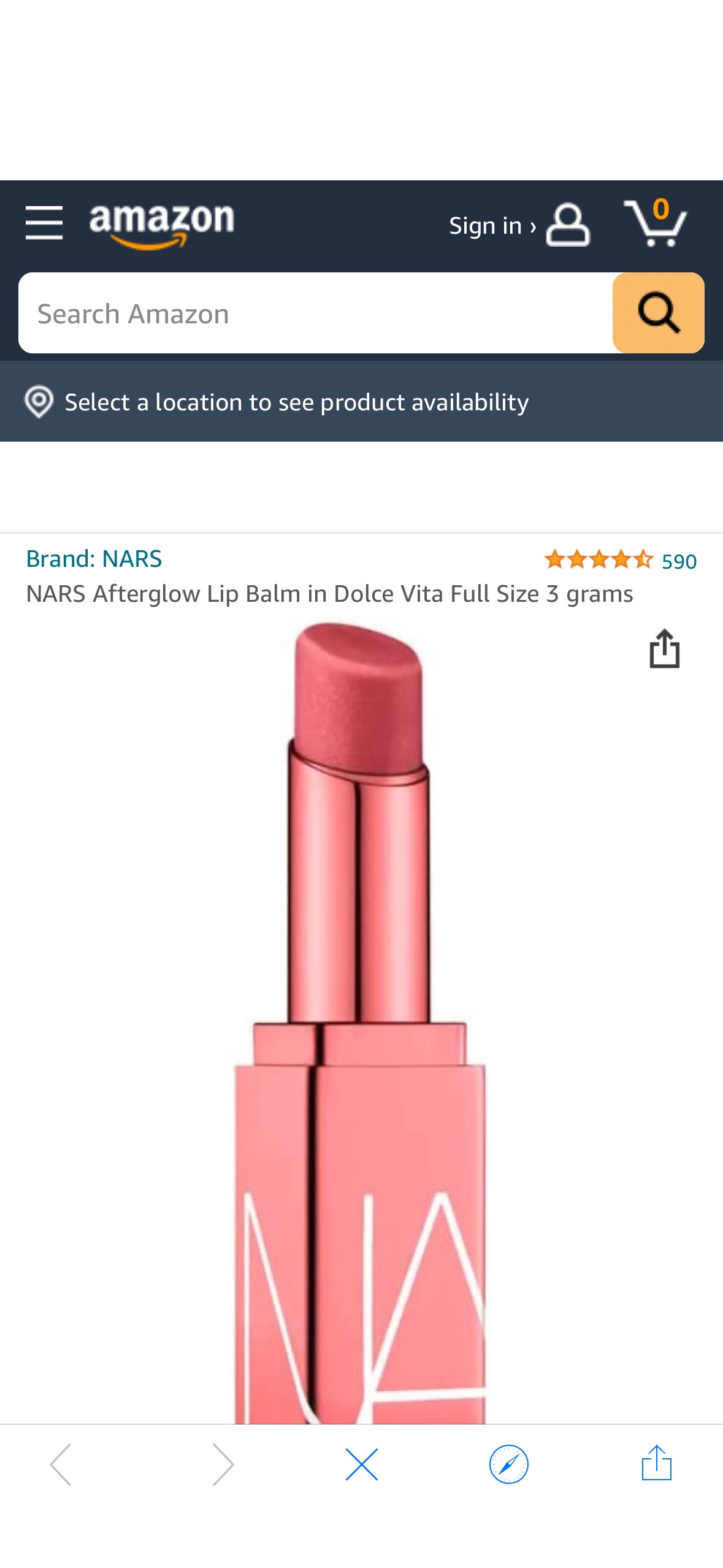 Amazon.com: NARS Afterglow Lip Balm in Dolce Vita Full Size 3 grams : Everything Else口红