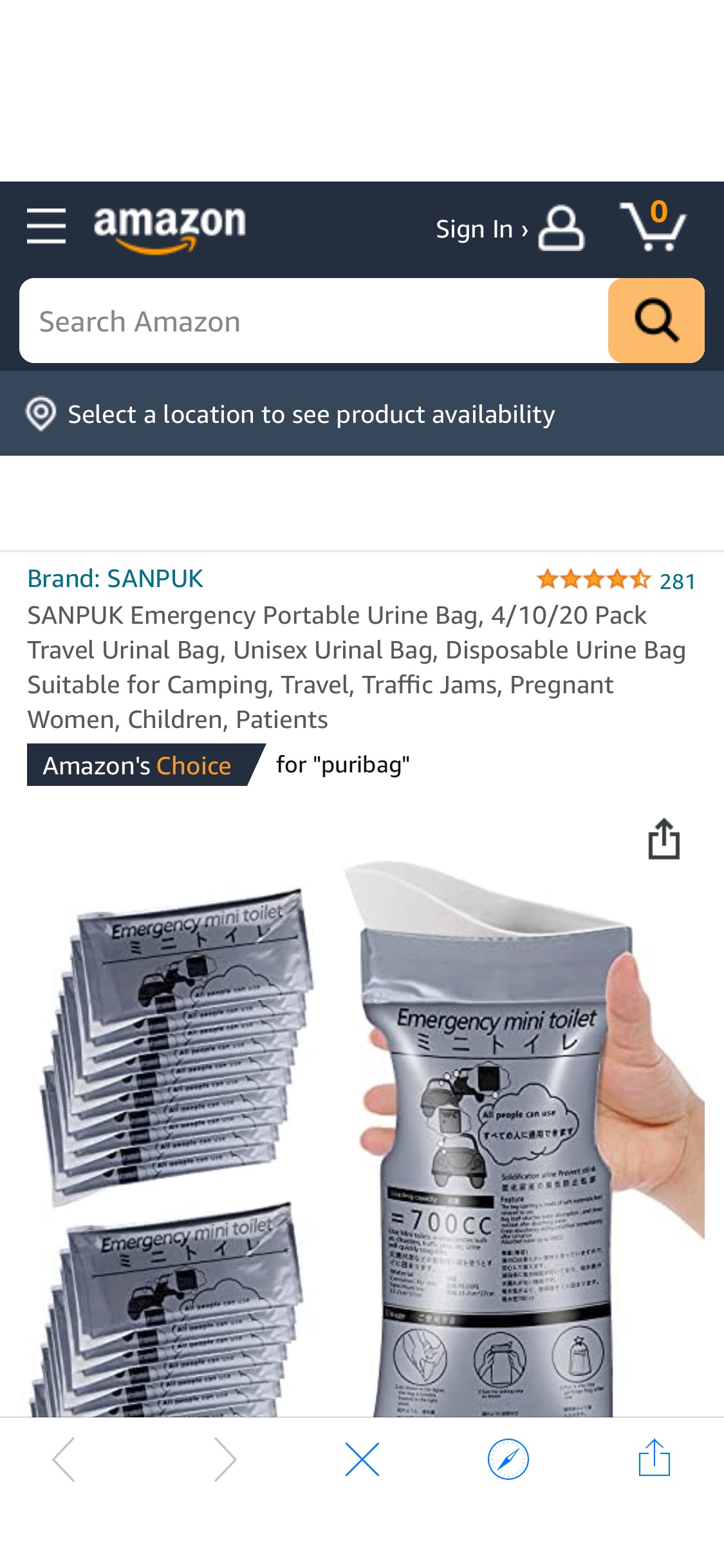 SANPUK Emergency Portable Urine Bag, 20 Pack Travel Urinal Bag, Unisex Urinal Bag, Disposable Urine Bag Suitable for Camping, Travel, Traffic Jams, Pregnant Women, Children, Patients