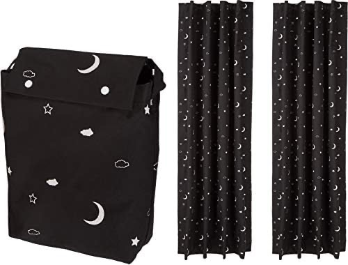 Amazon.com: Amazon Basics Portable Window Blackout Curtain Shade with Suction Cups for Travel, 2-Pack, 50" x 78", Moon and Stars : Home & Kitchen