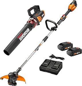 Amazon.com : WORX 40V 13&quot; Cordless String Trimmer &amp; Turbine Leaf Blower Power Share Combo Kit - WG927 (Batteries &amp; Charger Included) : Patio, Lawn &amp; Garden