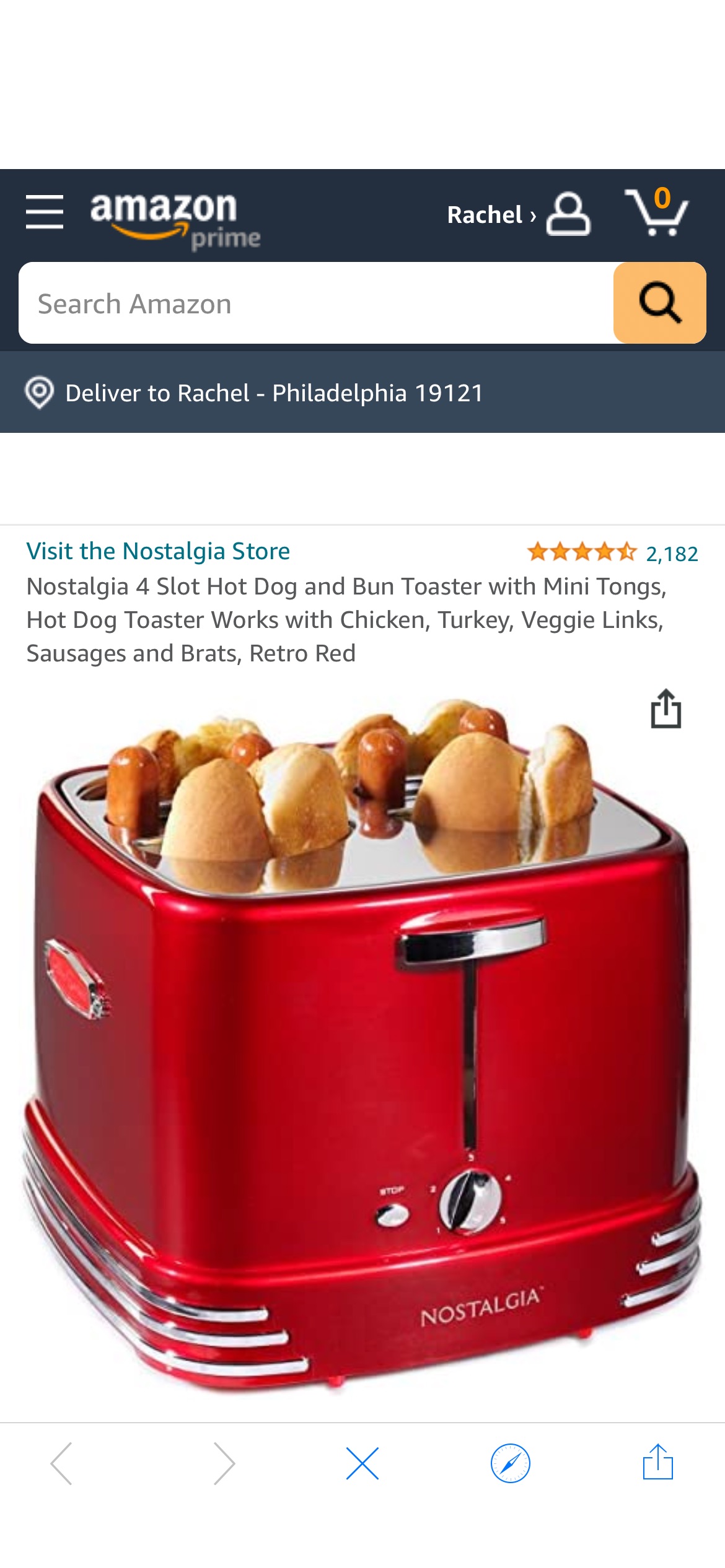 Amazon.com: Nostalgia 4 Slot Hot Dog and Bun Toaster with Mini Tongs, Hot Dog Toaster Works with Chicken, Turkey, Veggie Links, Sausages and Brats, Retro Red