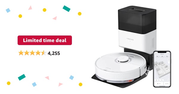 Limited-time deal: roborock Q7 Max+ Robot Vacuum Cleaner, Hands-Free Cleaning for up to 7 Weeks, Robotic Vacuum with APP-Controlled Mopping, 4200Pa Suction, No-Mop&No-Go Zones, 180mins Runtime