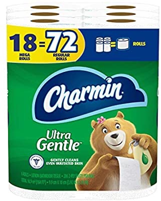 charmin超柔卫生纸Amazon.com: Charmin Ultra Gentle Toilet Paper, 18 Mega Rolls = 72 Regular Rolls: Health & Personal Care