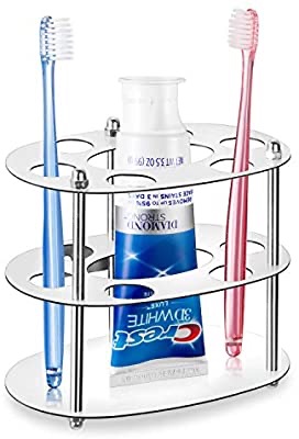 Amazon.com: Nowyeh Stainless Steel Bathroom Toothbrush Holder Toothpaste Holder Stand, Bathroom Organizer for Comb, Razor,Easy to Clean:  牙刷牙膏整理者