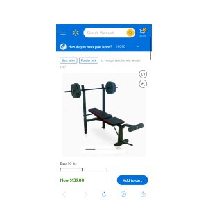 $139 CAP Strength Adjustable Standard Combo Weight Bench with Rack and Leg Extension and 90 lb. Vinyl Weight Set - Walmart.com