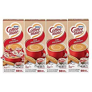 Coffee mate Coffee Creamer, Original, Liquid Creamer Singles, Non Dairy, No Refrigeration, Box of 50 Singles (Pack of 4)