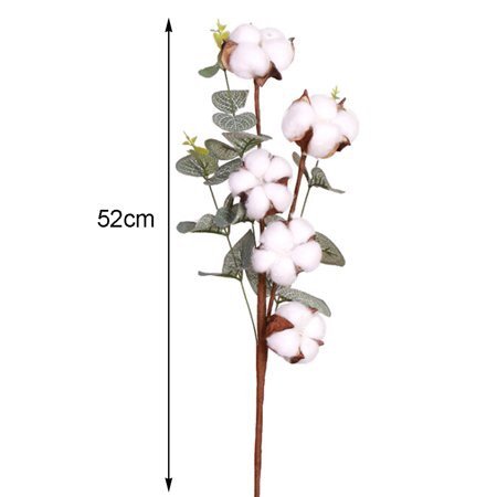 5 Heads Artificial Eucalyptus Leaf Plants Simulation Dried Cotton Flower Branch Home Wedding Party Decoration - Walmart.com - Walmart.com