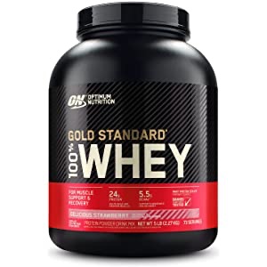 Amazon.com: Optimum Nutrition Gold Standard 100% Whey Protein Powder, Delicious Strawberry, 5 Pound (Packaging May Vary) : Everything Else蛋白粉