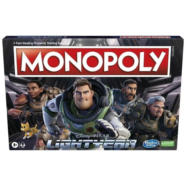 Monopoly Disney and Pixar's Lightyear Edition Board Game for Kids and Family Ages 8 and Up - Walmart.com