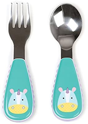 skip hop儿童叉子调羹系列Amazon.com : Skip Hop Toddler Utensils, Fork and Spoon Set, Unicorn : Baby