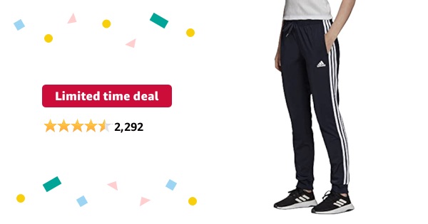 Limited-time deal: adidas Women's Plus Size Essentials Fleece Tapered Cuff Pants