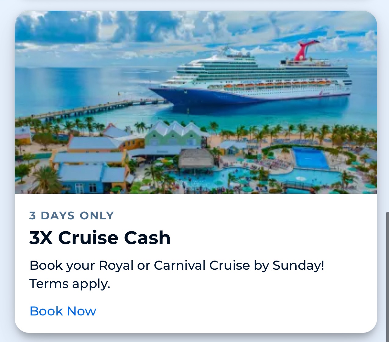 Priceline 3X Cruise Cash