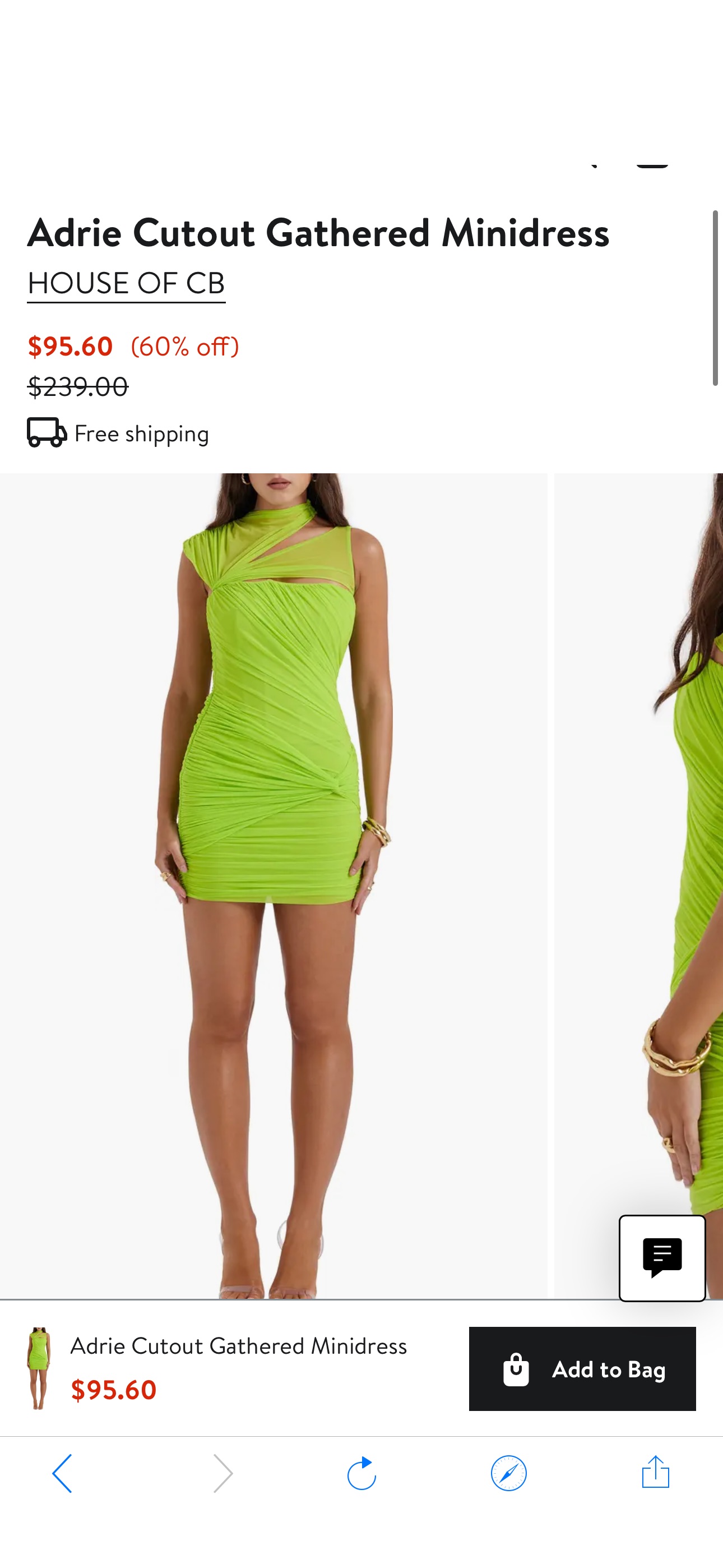 HOUSE OF CB Adrie Cutout Gathered Minidress | Nordstrom
