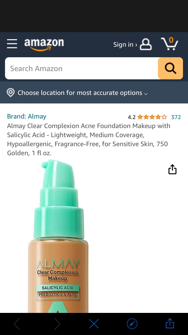 Amazon.com : Almay Clear Complexion Acne Foundation Makeup with Salicylic Acid - Lightweight, Medium Coverage, Hypoallergenic, Fragrance-Free, for Sensitive Skin, 750 Golden, 1 fl oz. : Beauty & Perso