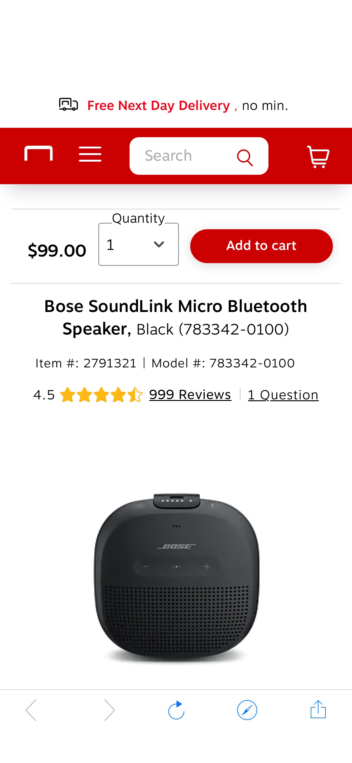 Bose SoundLink Micro Bluetooth Speaker, Black (783342-0100) | Staples