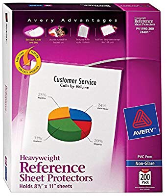 保护膜Amazon.com : Avery Heavyweight Non-Glare Sheet Protectors, 8.5" x 11", Acid-Free, Archival Safe, Easy Load, 200ct (74401) : Page Protectors : Office Products