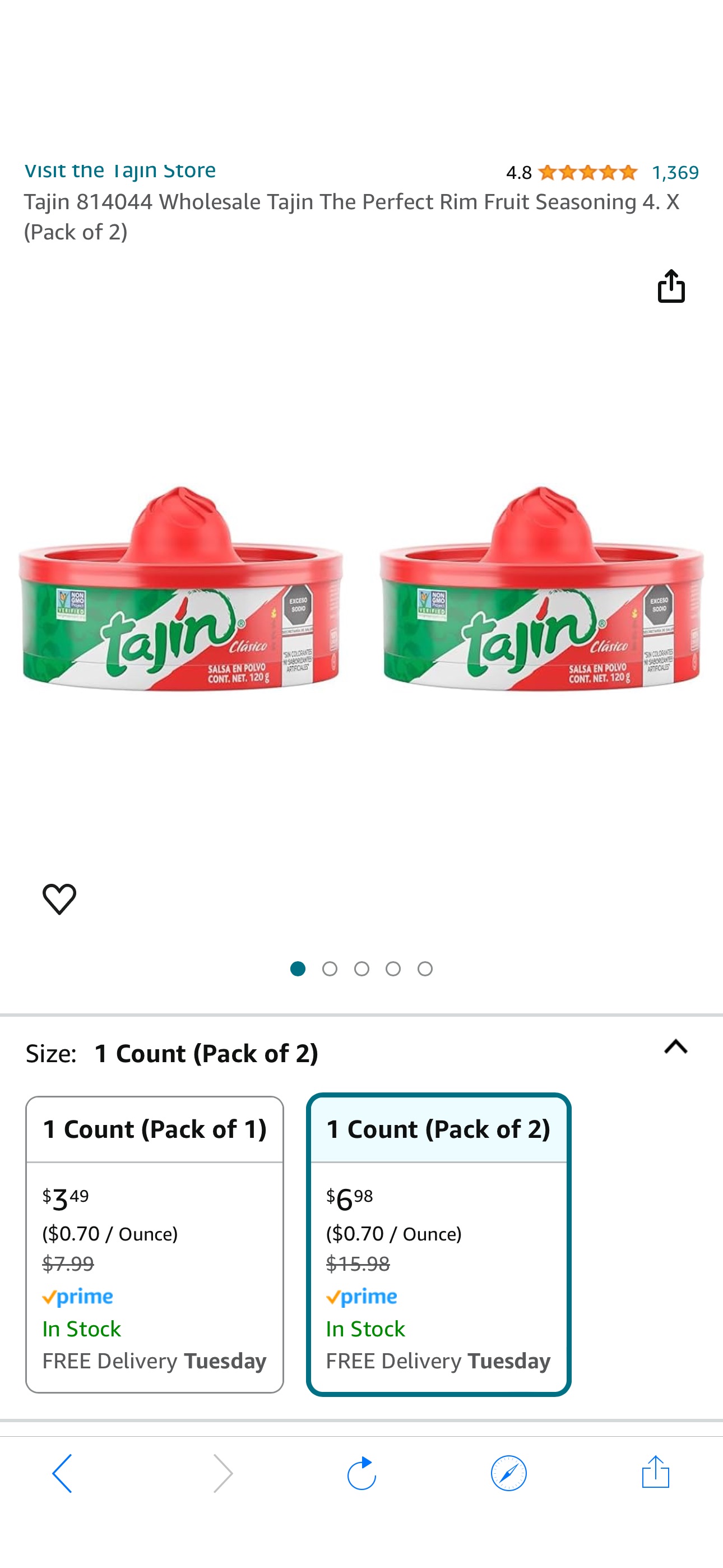 Amazon.com : Tajin 814044 Wholesale Tajin The Perfect Rim Fruit Seasoning 4. X (Pack of 2) : Everything Else