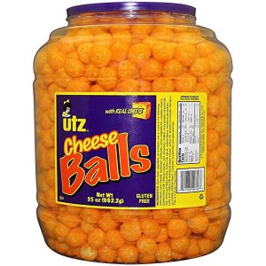 Utz Cheese Balls, 35 oz Barrel