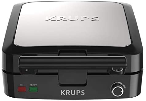 Amazon.com: KRUPS Belgian Waffle Maker, Waffle Maker with Removable Plates, 4 Slices, Black and Silver: Kitchen & Dining