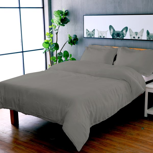 Modern Bedroom 3pc Duvet Cover 100% Cotton Sateen