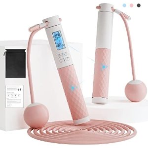 $14.98 健身跳绳,带计数器卡路里可调节锻炼跳绳