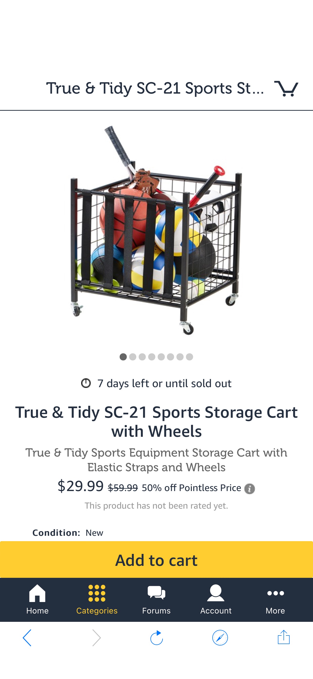 储物框True & Tidy SC-21 Sports Storage Cart with Wheels
