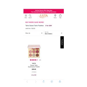 $39 tart眼影盒,2盒一共18种颜色