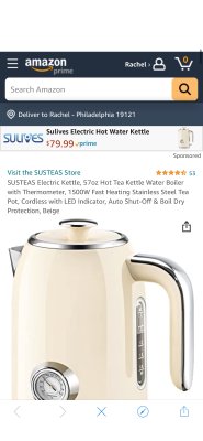 SUSTEAS Electric Kettle - 57oz Hot Tea Kettle Water Boiler with  Thermometer, 1500W Fast Heating Stainless Steel Tea Pot, Cordless with LED  Indicator