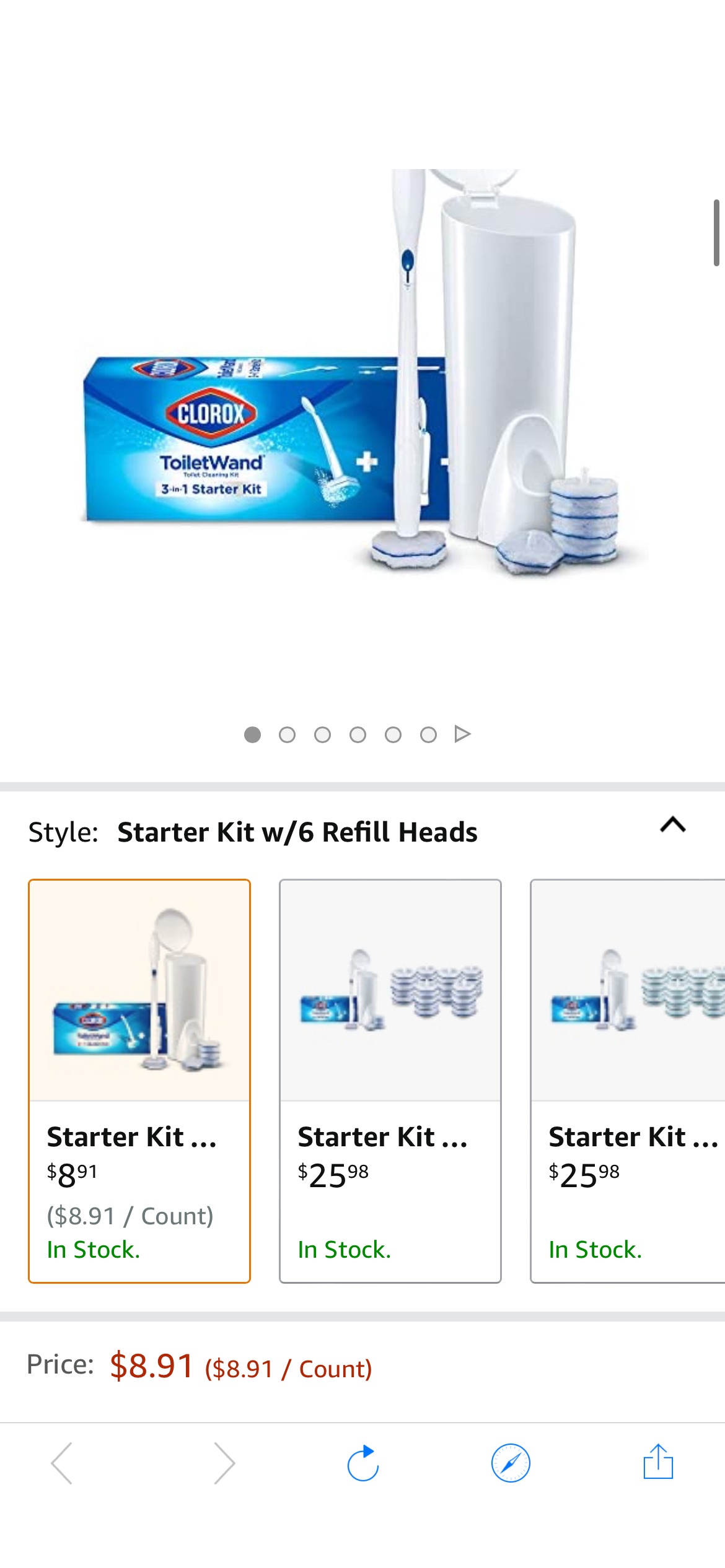 Caddy and 6 Disinfecting ToiletWand Refill Heads (Packaging May Vary) (03191) : Health & Household 马桶清洁剂S&S