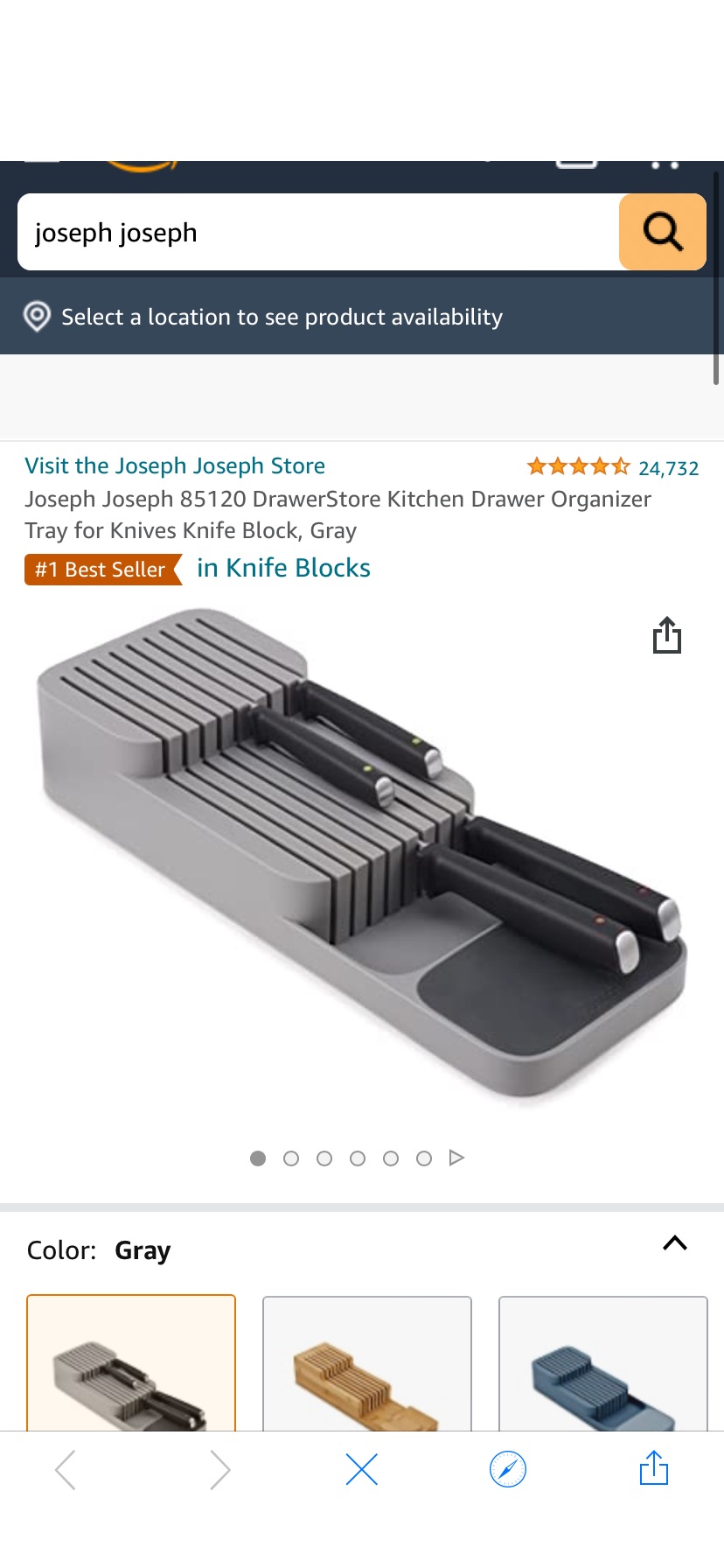 刀叉收纳Amazon.com: Joseph Joseph 85120 DrawerStore Kitchen Drawer Organizer Tray for Knives Knife Block, Gray : Everything Else