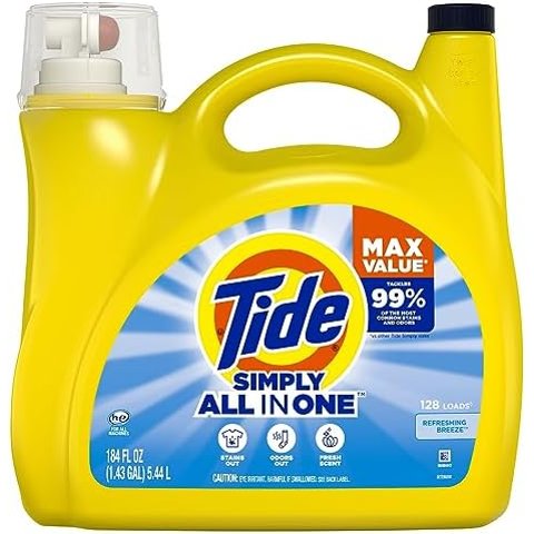 $10.45Tide Simply Liquid Laundry Detergent, Refreshing Breeze, 184 Oz, 128 Loads