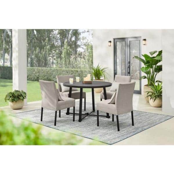 Spring Lake 5-Piece Steel Outdoor Dining Set with Upholstered Chairs