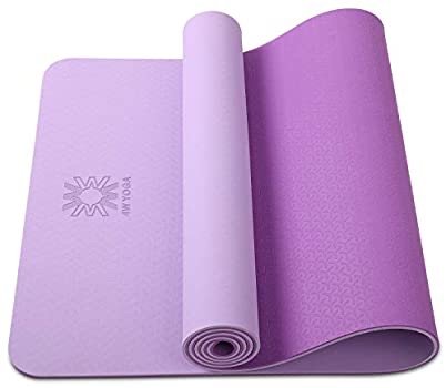 wwww Yoga Mat Eco Friendly TPE Non Slip Yoga Mats By SGS Certified with Carrying Strap,72"x24" Extra Thick 1/4" for Yoga Pilates Fitness, Best Gift for Lover