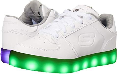 Amazon.com | Skechers Kids Boys Energy Lights Elate Sneaker, 6 M US Big Kid, White | Running鞋子