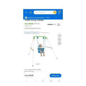 $49 Sportspower Indoor/Outdoor My First Toddler Swing, Foldable - Walmart.com