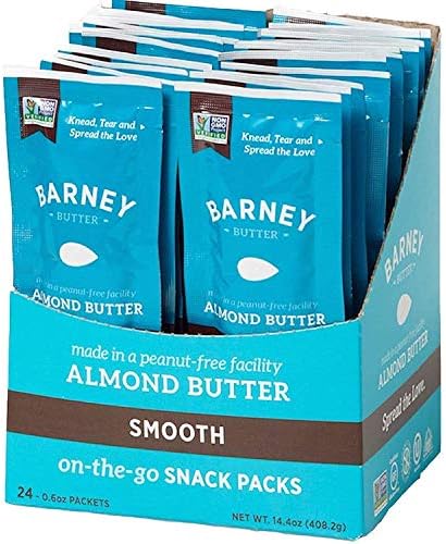 Amazon.com : Barney Butter Almond Butter Snack Packs, Smooth, 0.6 Ounce (Pack of 24), Skin-Free Almonds, Non-GMO, Gluten Free, Keto, Paleo, Vegan : Grocery &amp; Gourmet Food
