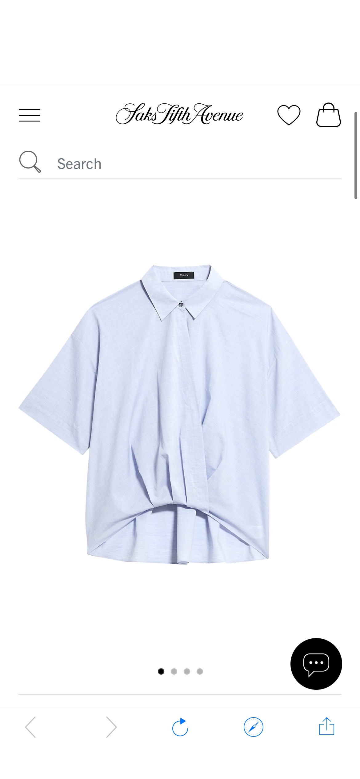 Shop Theory Tailored Twisted-Hem Shirt | Saks Fifth Avenue